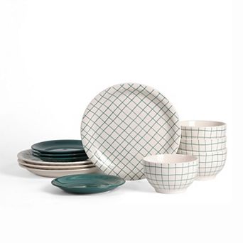 Stone Lain Ash Stoneware 12 pc Dinnerware Set