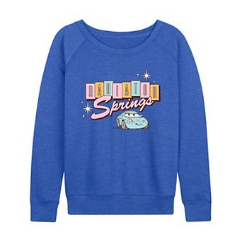 Women's Disney / Pixar's Cars Radiator Springs Retro Pastel Logo French Terry Long Sleeve Tee