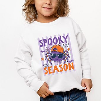 Spooky Season Spider Stripes - Toddler Graphic Sweatshirt