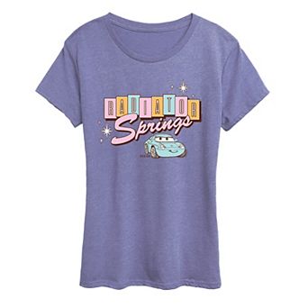 Women's Disney / Pixar's Cars Radiator Springs Retro Pastel Logo Graphic Tee