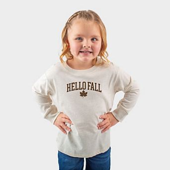 Hello Fall Leaf - Toddler Long Sleeve Graphic Tee