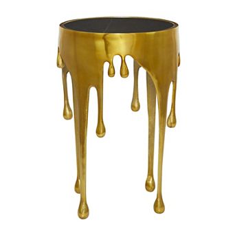 Stella & Eve Contemporary Metal Drip Accent Table with Glass Top
