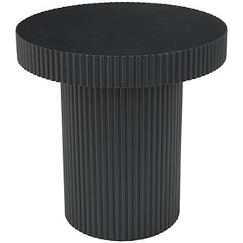 Stella & Eve Modern Wood Round Dimensional Ribbed Accent Table