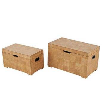 Stella & Eve 2 pc Traditional Wooden Trunk Set