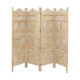 Stella & Eve Traditional Wooden 4-Panel Foldable Partition Room Divider Screen