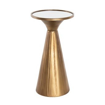 Stella & Eve Metal Accent Table with Mirrored Top 24-Inch Height