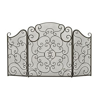 Stella & Eve Traditional 3-Panel Metal Foldable Mesh Fireplace Screen