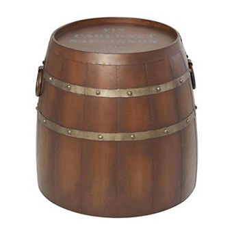 Stella & Eve Farmouse Metal Cabernet Wine Barrel Accent Table