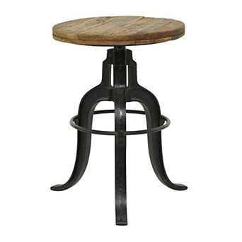 Stella & Eve Indistrial Metal Stool with Wooden Seat