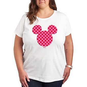Plus Size Disney's Mickey Mouse Checkerboard Graphic Tee