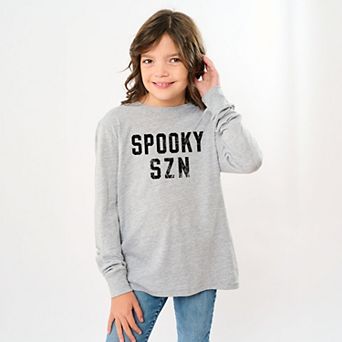 Spooky SZN Varsity - Youth Long Sleeve Graphic T-Shirt