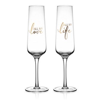 Mikasa "All My Love & All My Life" Set of 2 Champagne Flutes, 8 Oz.