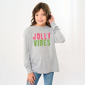 Jolly Vibes Watercolor - Youth Long Sleeve Graphic T-Shirt