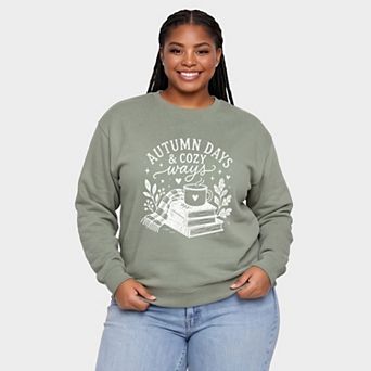Autumn Days and Cozy Ways - Women's Plus Sized Graphic Sweatshirt