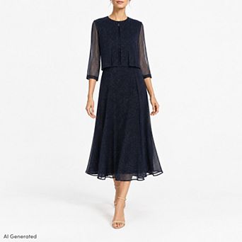 Women's Maison Tara Glitter Chiffon Jacket Dress