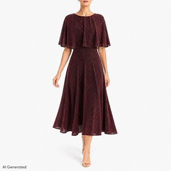 Women's Maison Tara Lurex Knit Capelet Dress
