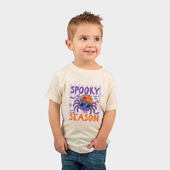 Spooky Season Spider Stripes - Toddler Short Sleeve Graphic T-Shirt