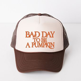 Embroidered Bad Day To Be A Pumpkin - Women's Graphic Foam Trucker Hat