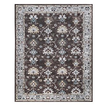 SUPERIOR Nuka Classic Floral Washable Area Rug or Runner