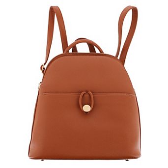 CTM Women's Pocket Detail Convertible Backpack to Crossbody Purse