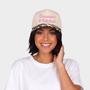 Embroidered Expensive & Talks Back - Women's Canvas Trucker Hat