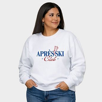 Après Skis and Poles - Women's Plus Sized Graphic Sweatshirt