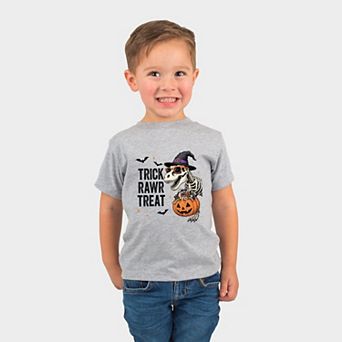 Trick Rawr Treat Dino - Toddler Short Sleeve Graphic T-Shirt