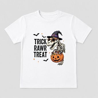Trick Rawr Treat Dino - Toddler Short Sleeve Graphic T-Shirt