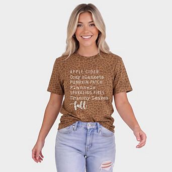 Fall Words - Women's Leopard Print Tee