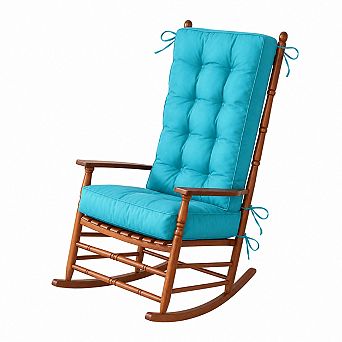 Waterproof Fade Resistant Tufted Patio Rocking Chair Cushions With Ties For Indoor Outdoor Use
