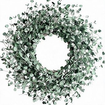 24" Soft‑Touch Boxwood Wreath, Everyday Greenery Wreath for Front Door Indoor Outdoor Wedding Decor