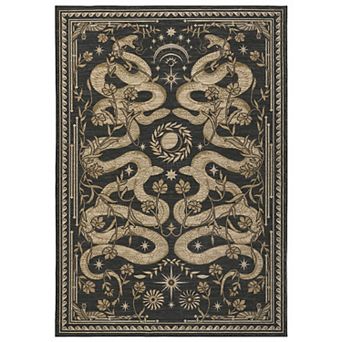 Fashionwu Snake Pattern Rug Halloween Decor for Living Room Bedroom Washable Soft Carpet