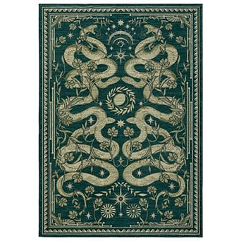 Fashionwu Snake Pattern Rug Halloween Decor for Living Room Bedroom Washable Soft Carpet