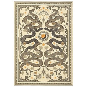 Fashionwu Snake Pattern Rug Halloween Decor for Living Room Bedroom Washable Soft Carpet