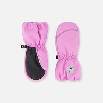 Baby Girl Play Waterproof Winter Mittens with Rubberized Palm