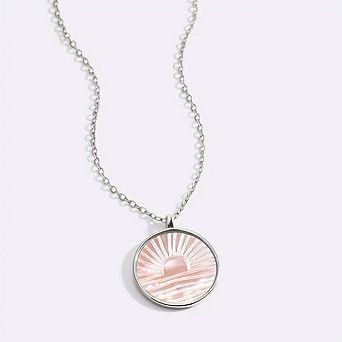 Mother of Pearl Sunrise Pendant Necklace