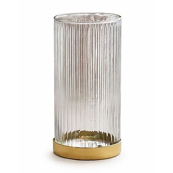 Fluted Glass Vase Planter Medium
