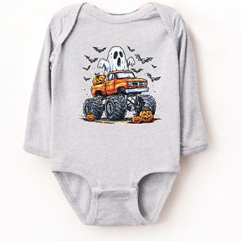 Monster Truck Ghost - Infant Long Sleeve Bodysuit