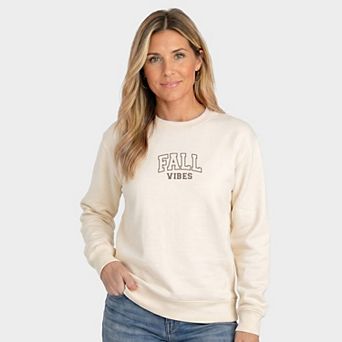 Embroidered Fall Vibes Outline - Women's Graphic Sweatshirt