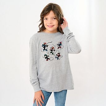 Ice Skating Penguins - Youth Long Sleeve Graphic T-Shirt