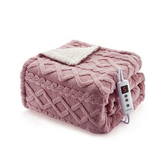 Electric Blanket,Fast Heating Throw Blanket Thick Tufted Sherpa Heated Blanket ETL Certified