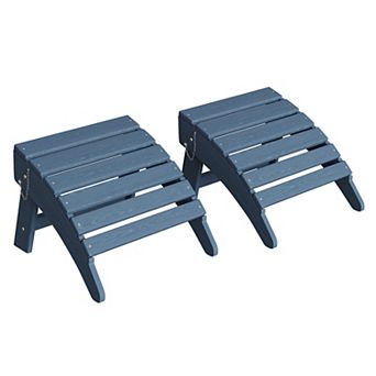 Folding HDPE Adirondack Ottoman Weather-Resistant Outdoor Footrest for Adirondack Chair