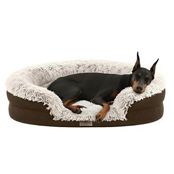 Calming Plush Large Dog Bed Egg Crate Foam Support Washable Cover