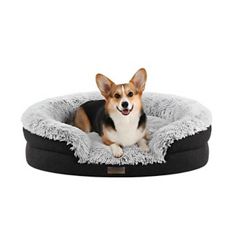 Calming Plush Large Dog Bed Egg Crate Foam Support Washable Cover