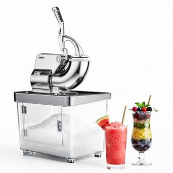 Heavy Duty Ice Shaved Machine, 4 Blades High RPM Commercial Ice Crusher Ideal for Cafes Restaurants