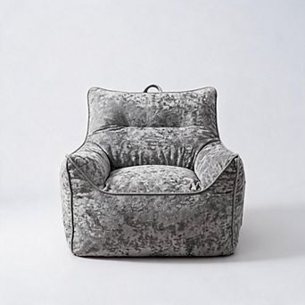 Bean Bag Chair, Cozy Chenille Bean Bag Sofa with Armrests, Soft Lazy Lounger for Living Room