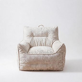 Bean Bag Chair, Cozy Chenille Bean Bag Sofa with Armrests, Soft Lazy Lounger for Living Room