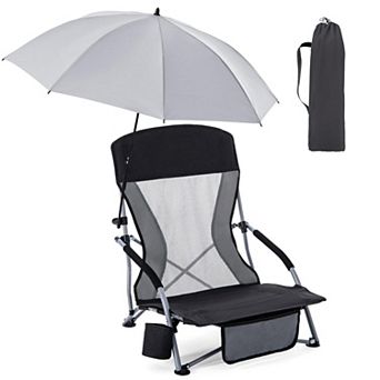 Lightweight Portable Foldable Camping Chair With Cup Holders & Carry Bag