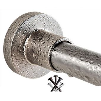 Stainless Steel Tension Shower Curtain Rod Non Slip Rustproof Easy Install No Drilling
