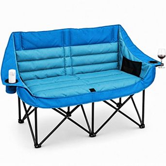 Heavy Duty Portable Folding Camping Chair With Cup Holders Side Pockets Carry Bag 400lbs Capacity